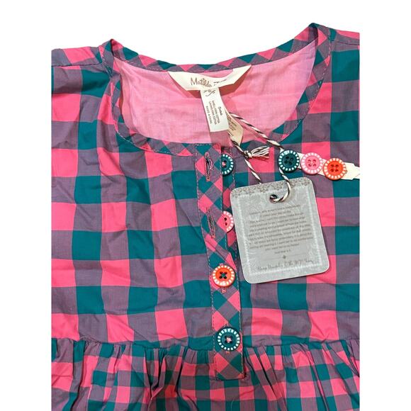 NWT Matilda Jane Plaid to See You Pink Purple Green Long Sleeve Dress size 6 - Picture 5 of 12